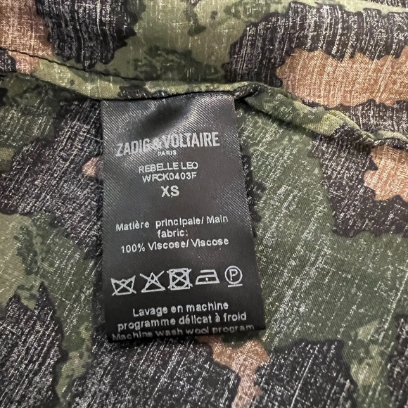Zadig & Voltaire Green Camo & Leopard Print Dress Size X Small - Picture 7 of 7